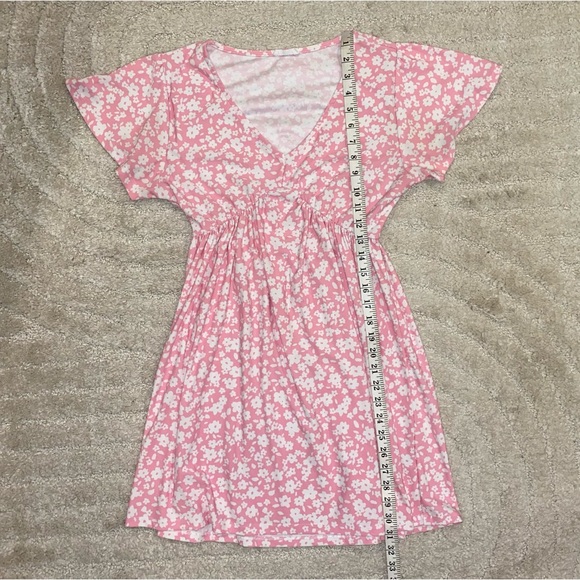 Ardene Pink Floral V-Neck Mini Dress - Picture 10 of 10